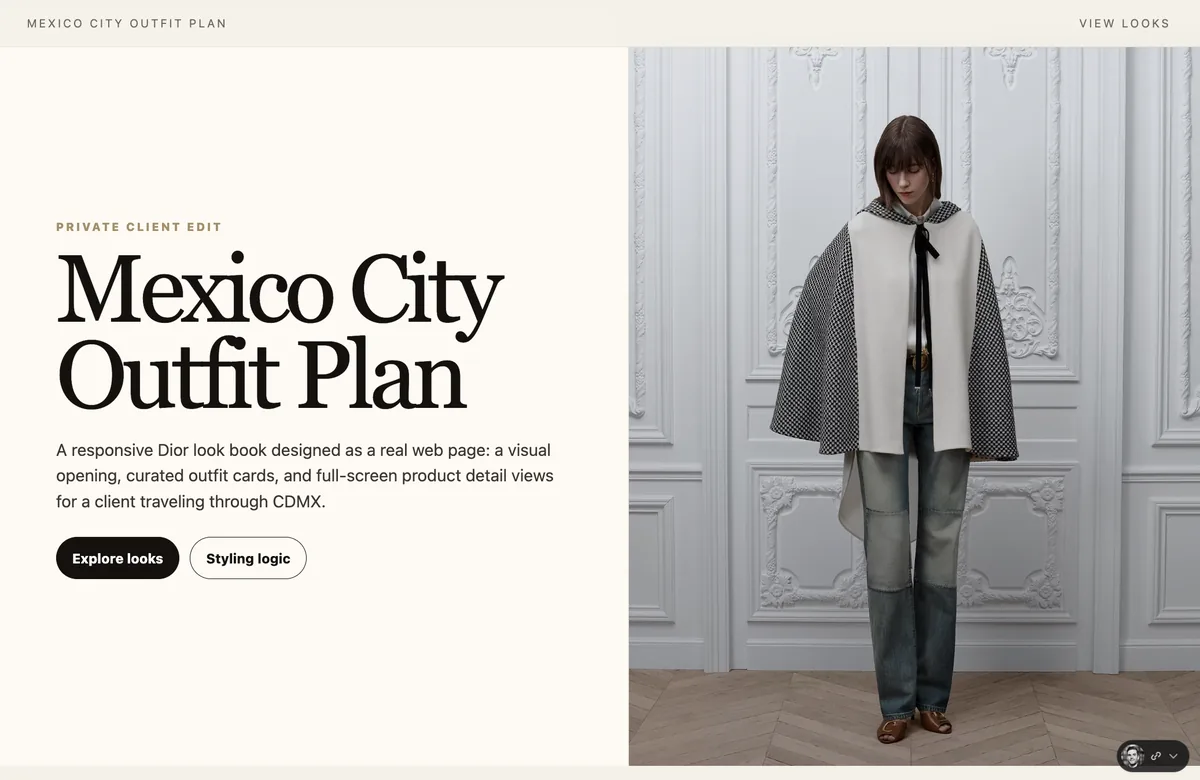 Mexico City outfit plan — editorial fashion lookbook