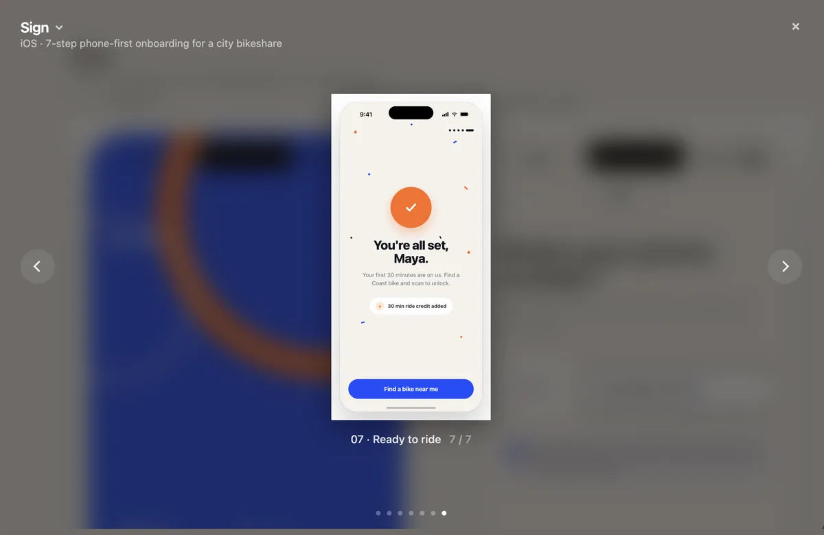 iOS bikeshare onboarding screens